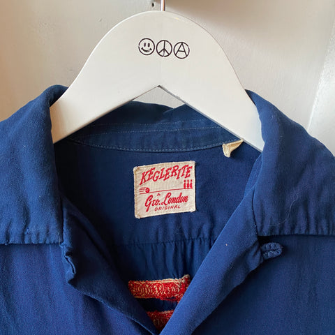 60’s Embroidered Rayon Loop Collar - Small
