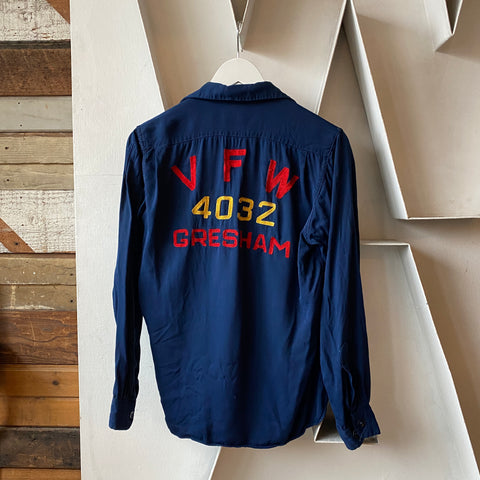 60’s Embroidered Rayon Loop Collar - Small