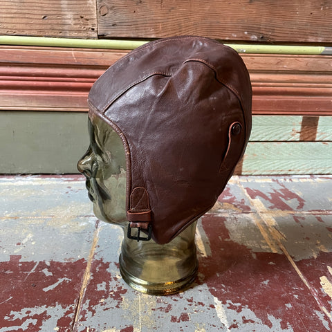 30’s Air Associates Leather Aviator Cap - 7 1/8