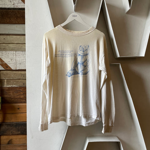 80’s Thrashed Grizzly Bear Long Sleeve Tee - Medium
