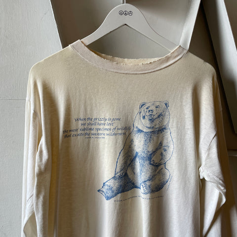 80’s Thrashed Grizzly Bear Long Sleeve Tee - Medium