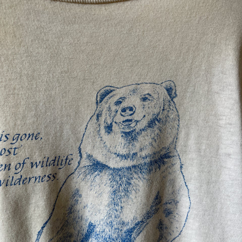 80’s Thrashed Grizzly Bear Long Sleeve Tee - Medium