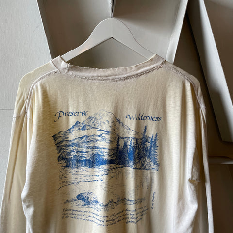 80’s Thrashed Grizzly Bear Long Sleeve Tee - Medium