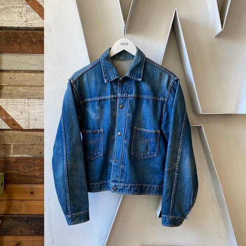 60's Pleated Burlington Denim Jacket - Medium