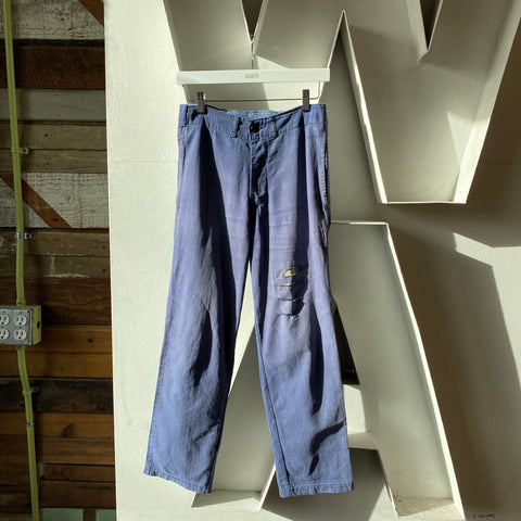 50’s Repaired French Workwear HBT Trousers - 26” x 27”
