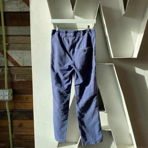 50’s Repaired French Workwear HBT Trousers - 26” x 27”