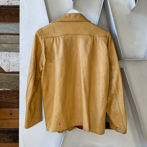 60’s Satin Lined Buckskin Jacket - Medium