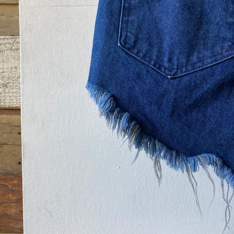 80's Navy Dungaree Cut Offs - 30” x 2”