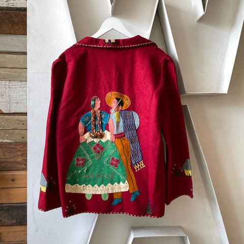 60's Embellished Wool Souvenir Jacket - Large