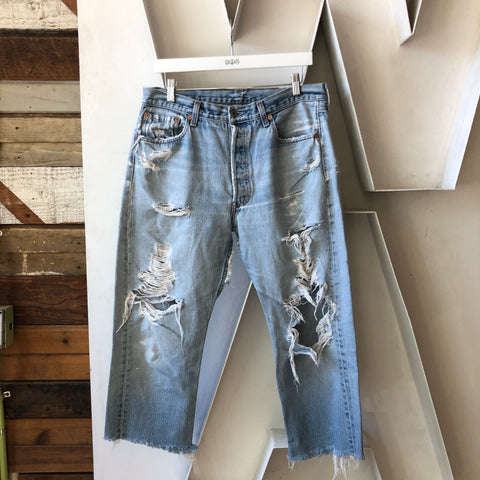 Cropped Thrashed 501s - 34” x 23”