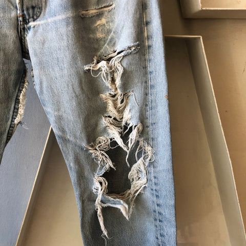 Cropped Thrashed 501s - 34” x 23”