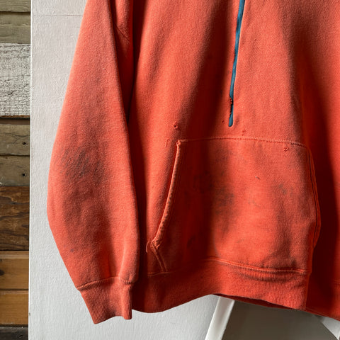 60’s Thrashed Pink Half Zip Hoodie - Medium