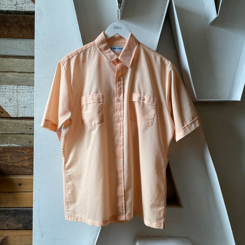 80’s Montgomery Ward Peach Kool Knit Button Up - XL