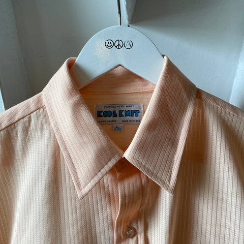 80’s Montgomery Ward Peach Kool Knit Button Up - XL