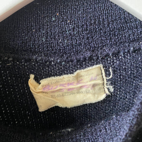 WWII Navy Wool Deck Sweater - Medium