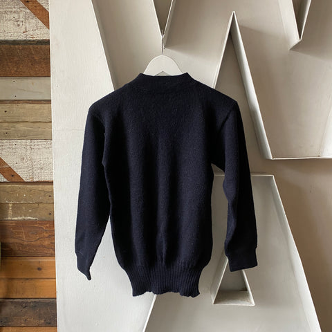 WWII Navy Wool Deck Sweater - Medium