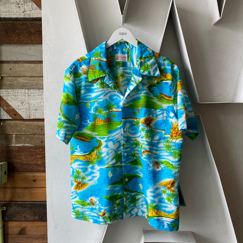 70’s Patterned Aloha Shirt - Large