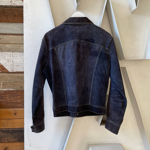 70’s Midnight Suede Trucker Jacket - Medium