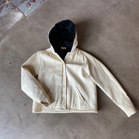 60’s Leather Hooded Jacket - Small