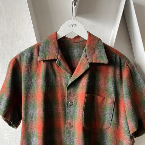 60's Short Sleeve Wool Shirt - Large