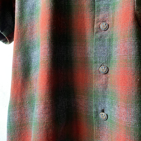 60's Short Sleeve Wool Shirt - Large