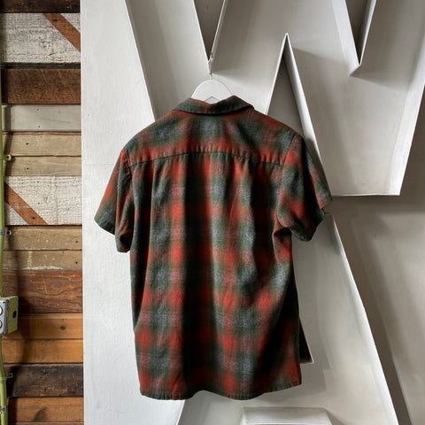60's Short Sleeve Wool Shirt - Large
