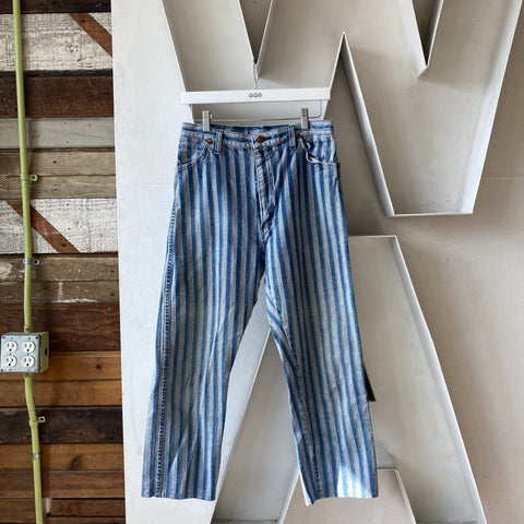 80's Striped Wrangler Denim - 29” x 25”
