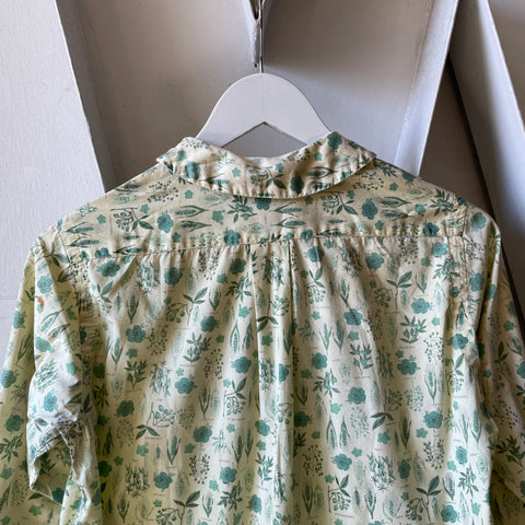 50’s Villager Plant Print Button Up - XS