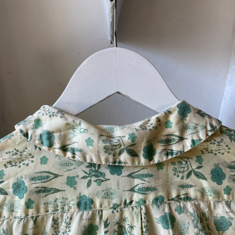 50’s Villager Plant Print Button Up - XS