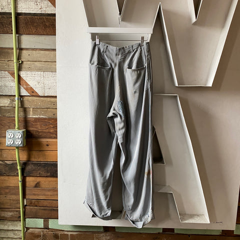 40’s Repaired Rayon Trousers - 26” x 28”