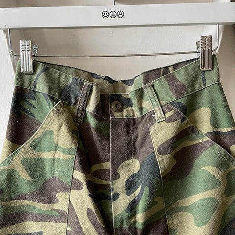 70’s Military Camo Fatigue Pants - 24” x 29”