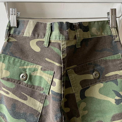 70’s Military Camo Fatigue Pants - 24” x 29”