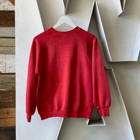 70’s Faded Red Crewneck Sweatshirt - Small