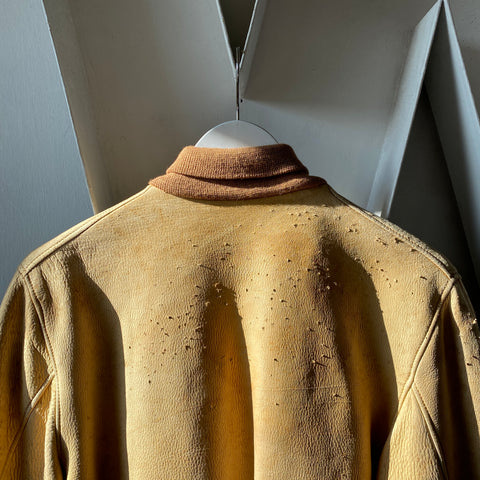 50’s Satin Lined Buckskin Bomber - Medium