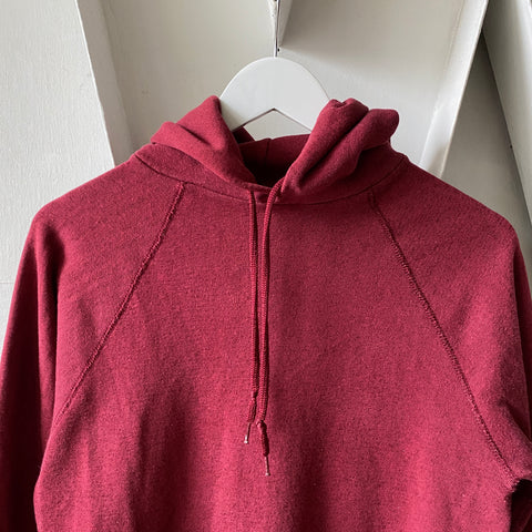 70's Burgundy Hoodie - Medium
