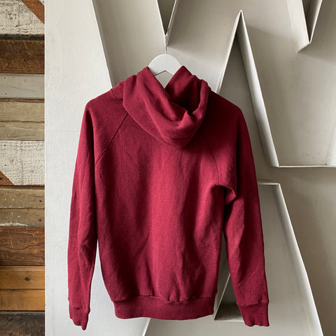 70's Burgundy Hoodie - Medium