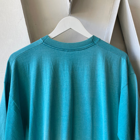 80’s Faded Teal Pocket Tee - XL