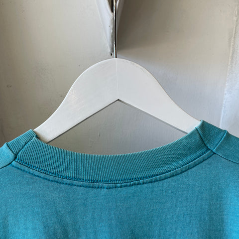 80’s Faded Teal Pocket Tee - XL