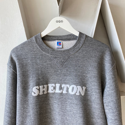 90's Russell Flocked Sweat - Large