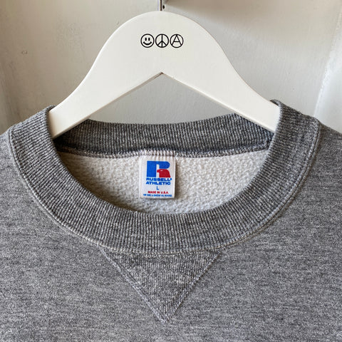 90's Russell Flocked Sweat - Large