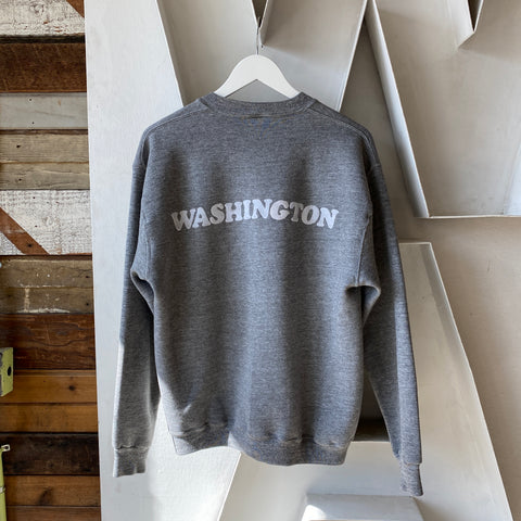 90's Russell Flocked Sweat - Large