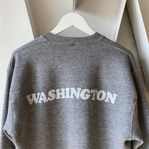 90's Russell Flocked Sweat - Large