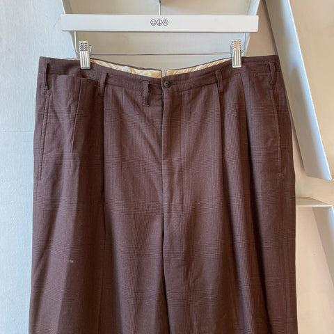 50’s Pleated Checked Trousers - 34” x 29”
