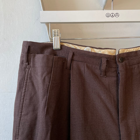 50’s Pleated Checked Trousers - 34” x 29”