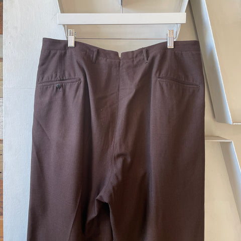 50’s Pleated Checked Trousers - 34” x 29”