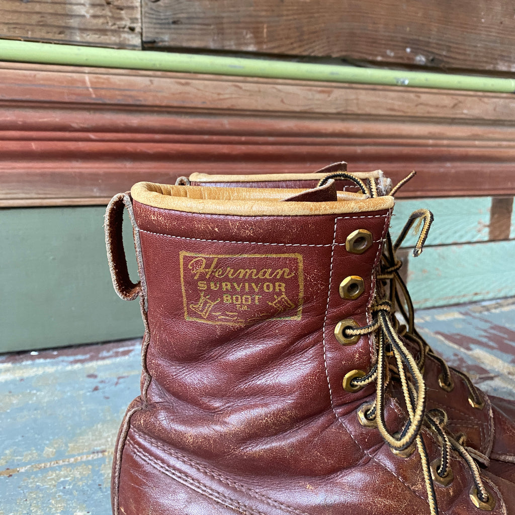 Men\'s Brown Leather Boots- 60-70’s unbranded Hermann Survivor RedWing Type Herman Survivors Oakridge Brown Leather 6 main image 4