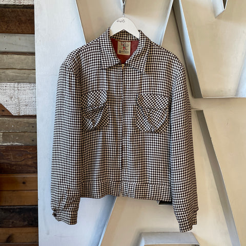 50’s Houndstooth Gabardine Ricky Jacket - Large