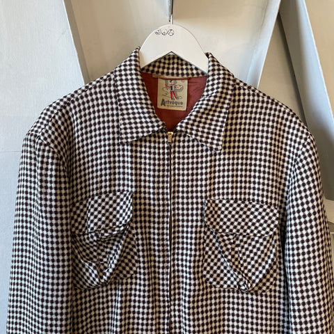 50’s Houndstooth Gabardine Ricky Jacket - Large