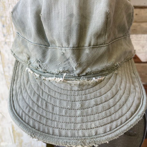 WW2 USMC HBT Cap - Large