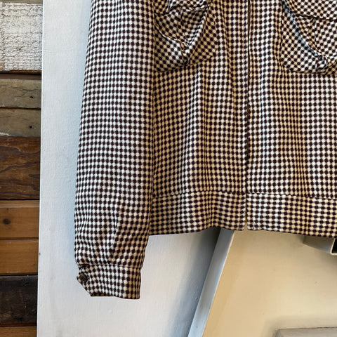 50’s Houndstooth Gabardine Ricky Jacket - Large